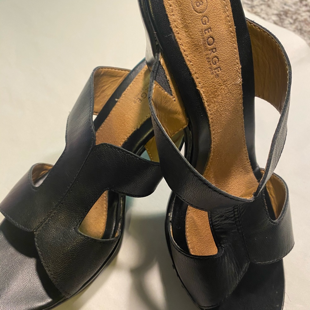Black slide on shoes